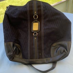 Dark denim bag with removable strap